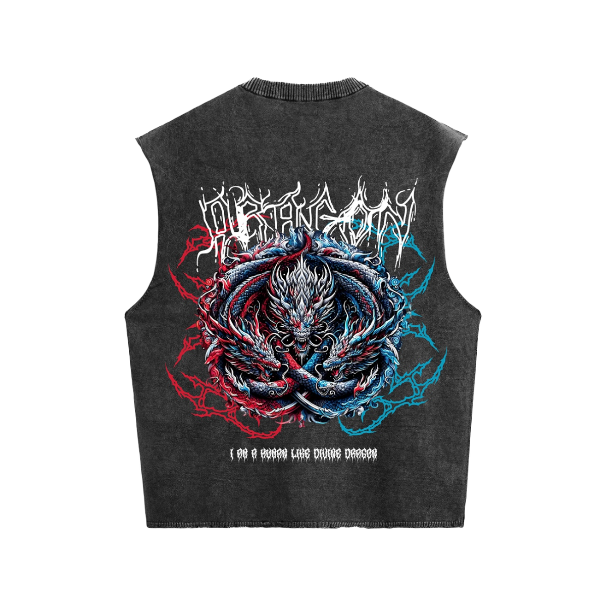 THE DRAGON STONE WASHED BOXY VEST