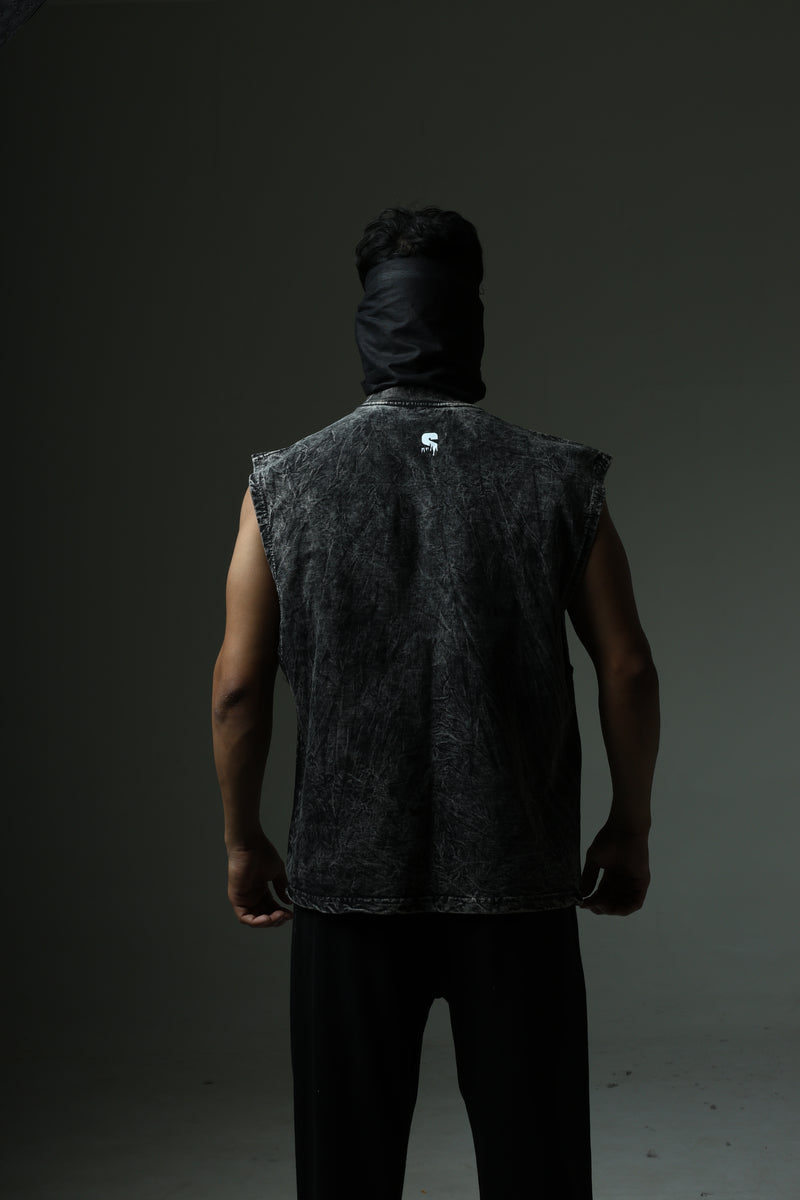 THE INSANITY STONE WASHED BOXY VEST