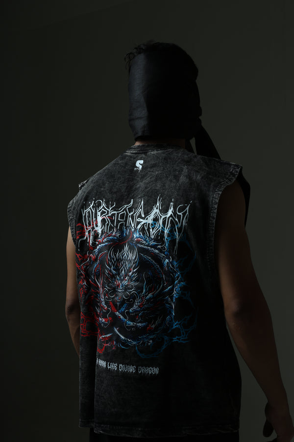 THE DRAGON STONE WASHED BOXY VEST