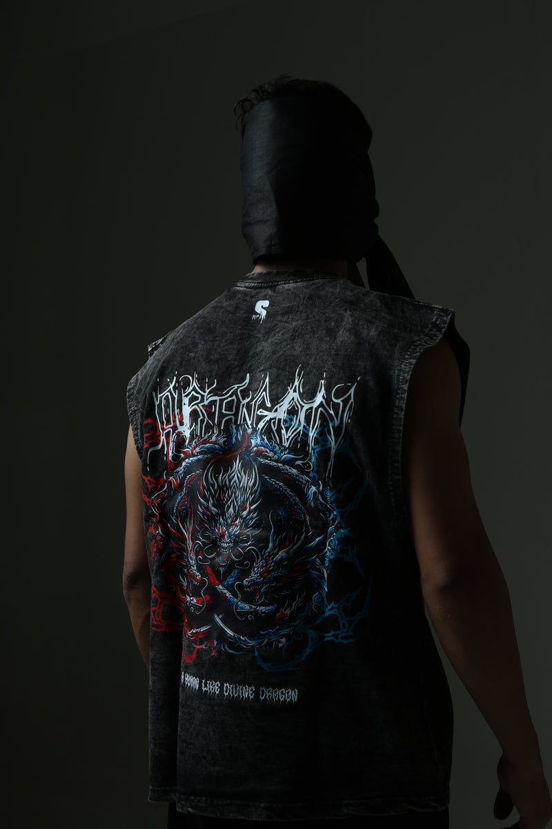 THE DRAGON STONE WASHED BOXY VEST