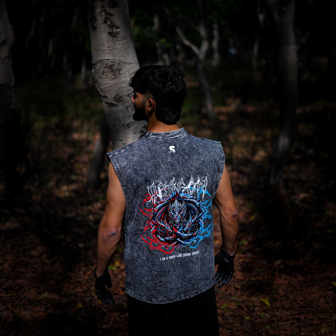 THE DRAGON STONE WASHED BOXY VEST