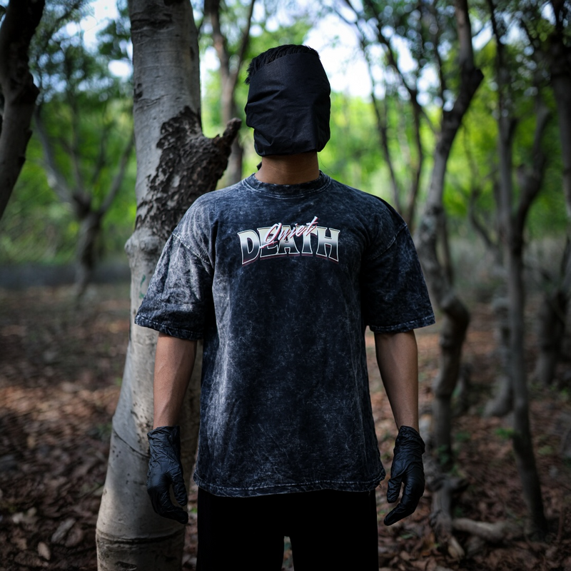 THE QUIET DEATH ACID WASHED OVERSIZED TEE