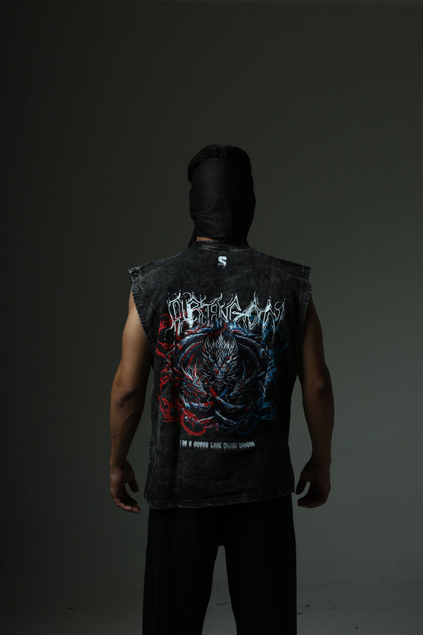 THE DRAGON STONE WASHED BOXY VEST