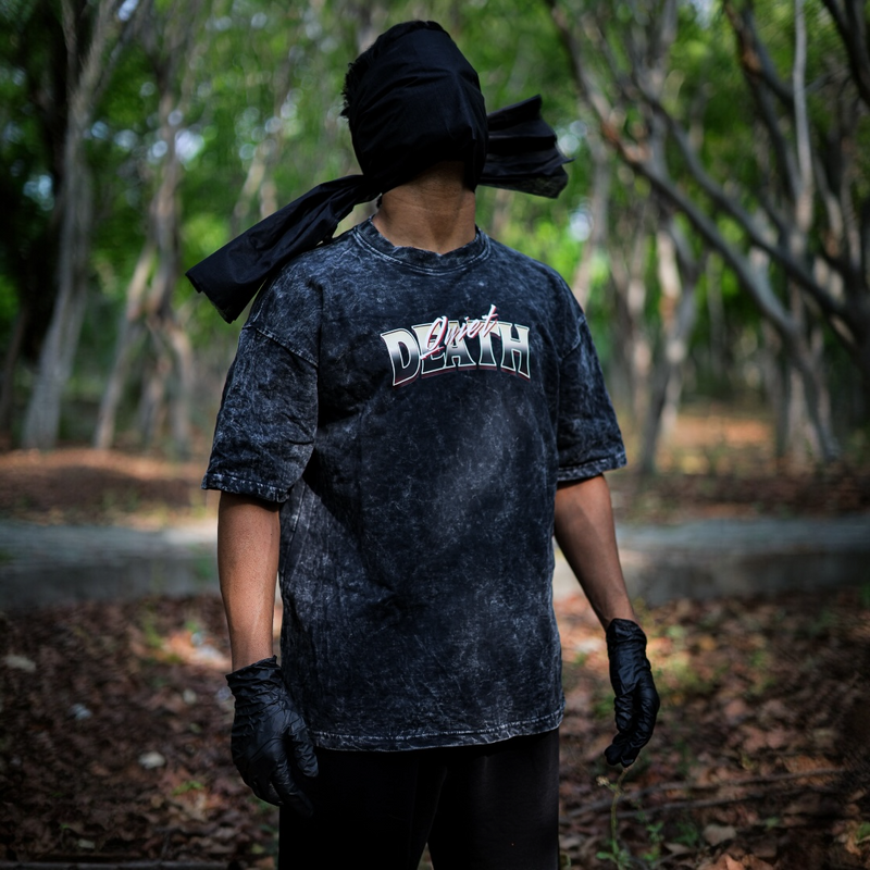 THE QUIET DEATH ACID WASHED OVERSIZED TEE