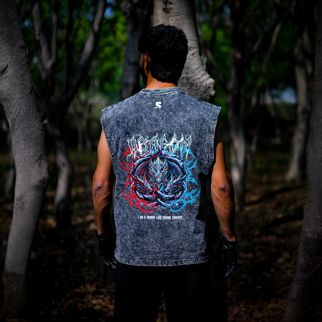 THE DRAGON STONE WASHED BOXY VEST