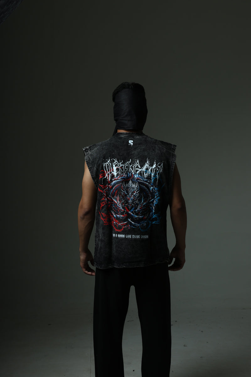 THE DRAGON STONE WASHED BOXY VEST