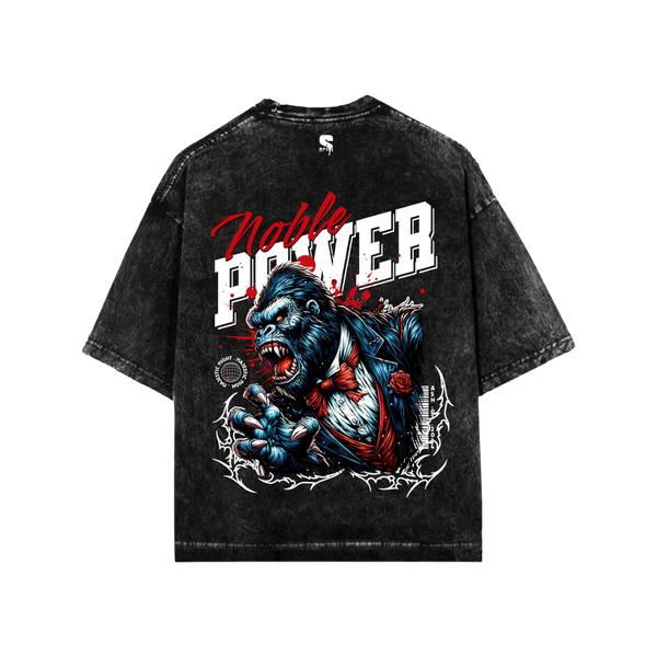 THE NOBEL POWER ACID WASH OVERSIZED TEE