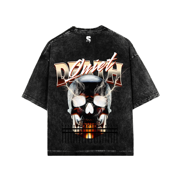 THE QUIET DEATH ACID WASHED OVERSIZED TEE