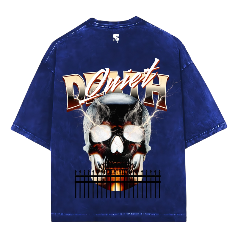 THE QUIET DEATH ACID WASHED OVERSIZED TEE