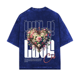 THE LOVE ACID WASH ACID WASH ROYAL BLUE OVERSIZED TEE